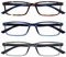 OPULIZE See-Brille Blaulichtfilter 3er Pack Schmal Rahmen Federscharniere Verbessern Den Schlaf Computerbrille Gaming Entspiegelt Braun Transparenter Blau Grau Herren Damen BBB9-237 +0.00