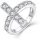 Starchenie Kreuzring 925 Sterling Silber Klassischer Damen ring für Mama Frau Freundin