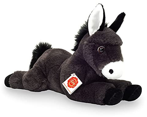 Teddy Hermann 90266 Esel liegend 34 cm, Kuscheltier, Plüschtier mit recycelter Füllung