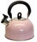Buckingham Stainless Steel Whistling Kettle Pink with Cool Touch Handle Suitable for Camping Hiking Indoor & Outdoor Use 2.5 Litres