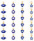 DICOSMETIC 24Pcs 4 Styles Evil Eye Charms Brass Enamel Charms Heart/Star/Round/Eye Beads Pendant Charm with Jump Rings Marine Blue Evil Eye Charms for DIY Jewelry Making and Craft, Hole: 2.5~3mm