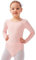 tanzmuster ® Ballettanzug Mädchen Langarm - Lilly - aus Baumwolle, Ballettbody Kinder Ballett Trikot in ballett-rosa, Größe 92/98