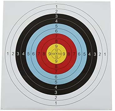 30 Stück 60 cm Standard-Bogenschießen-Zielpapier, Vollringe, Bogenschießen-Compound-Anti-Kurven-Bögen und Pfeile, Wettkampf-Zielpapier für die Jagd, Bogenschießen-Ziele, Zielübungszubehör, 10 Ringe