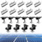 Coomoors Support de Panneau Solaire de 12cm avec Accessoires Noirs Anodisés de 30 à 35 mm réglables, Clips de Mise à Terre de Panneau Solaire Standard, Kit de Montage Solaire pour Toit en Tuiles