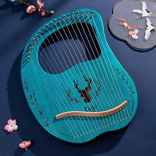 YLWX 16-Ton-Kleine Lyre Harfe, 19-Ton-Liraqin-Anfänger-Konghou-Musikinstrument, Anfänger-Handlyra (Color : 19-String Boxed - Blue)