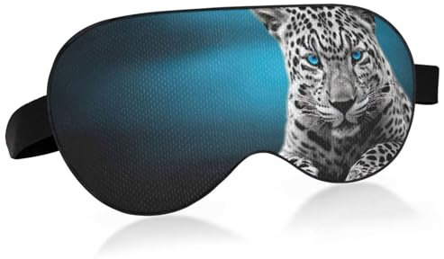 Leoparden-Schlafmaske, leichte, weiche, atmungsaktive Augenmaske mit verstellbarem Riemen, Verdunkelungs-Augenmaske für Damen und Herren zum Schlafen auf Reisen
