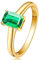 Daesar Eheringe 750er Gold, Ring Damen Solitär mit 0.6ct Kreierter Smaragd Ring Größe 66, Eheringe Nickelfrei Gold