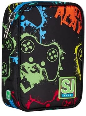 SJ Gang STYLE JAM GANG Astuccio Scuola Speed Pad, Nero, Portapenne Mono Scomparto Con Plance Amovibili e Penne, Matite, Colori, Accessori Zaino, Elementari, Medie, Bambino