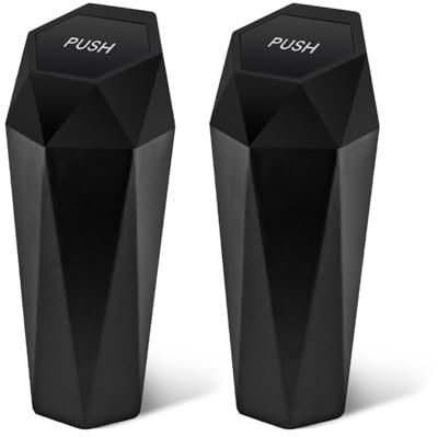 GIONAR 2pcs Car Bin, Car Bins for Front of Car, Convenient Car Gadgets for Men, Mini Diamond Design Cup Holder Trash Bin, Ideal Car Accessories for Home, Office, Kitchen, Bedroom
