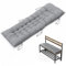 DKIEI Bankauflage 2/3 Sitzer Sitzkissen Bankkissen mit Bändern, 110x40 cm Sitzkissen Bank, Bequeme Gartenbank Auflage für Außen & Innen Sitzbank & Hollywoodschaukel, Grau