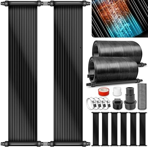 tillvex Pool Solarkollektor Set 120 x 600 cm | Solarheizung für umweltfreundliches Erhitzen | Poolheizung Komplettset | Solarmatte | Pool Schwimmbad Sonnenkollektor Warmwasser