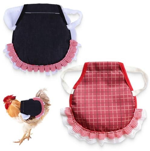 ZKGYUS 2 hühnersattel,Pet Feather Protector Fixer Henne Sattelschürze Rückenprotektor Huhn Sattelschürze Double Layer