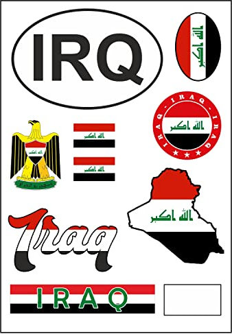 Daged Irak Aufkleber Karte Stickerbogen - PKW Auto Motorrad Biker Flagge Fahne Deko AK
