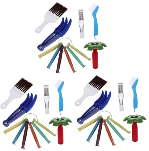 SOLUSTRE 3juegos Cepillos para Limpiar Aletas De Aire Acondicionado Herramienta De Limpieza De Evaporador y Condensador De Inoxidable para Radiadores y Coils