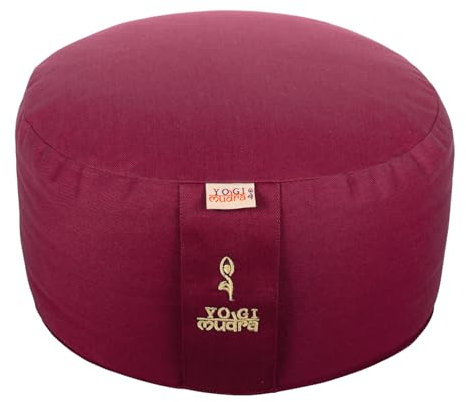 Ersatzbezug für Yogakissen – Rundkissen mit Kordelzug, Ø30 cm x 15 cm, 1 Stück, Außenbezug für Yoga & Meditationskissen (Winerot)