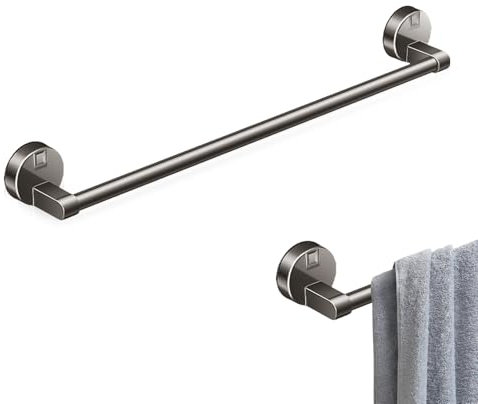 Toallero de 40 cm, sin taladrar, toallero de pared, con ventosa, autoadhesivo, para baño, toalla de baño, toallero de baño (gris)