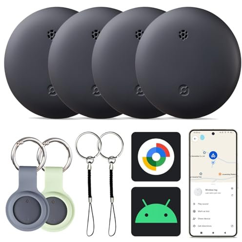 Reyke GPS Tracker Android, Air Smart Tag Compatible with Google Find My (Android Only), Schlüsselfinder for Keys, Luggage,Suitcase, Wallet, IP66 Waterproof, Black