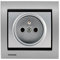 Va et Vient Variateur 500W Silver Delta Iris + Plaque Métal Alu Silver