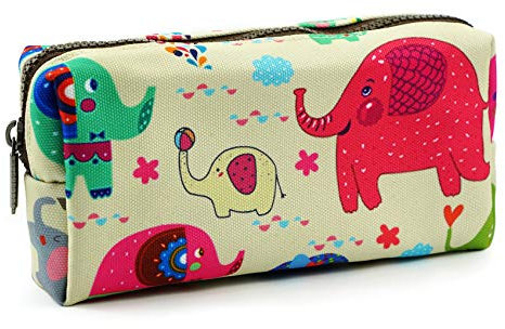 Elephant Pencil Case Students Capacity Canvas Pen Bag Pouch Case Makeup Cosmetic Bag (Elephant)