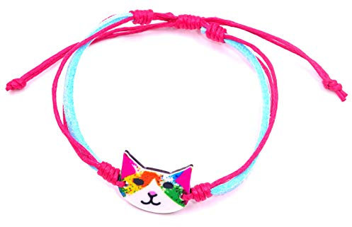 BALI PAPAYA Bracelet Brésilien Amitié Porte Bonheur Bijoux Artisanal Chat Bleu Rose