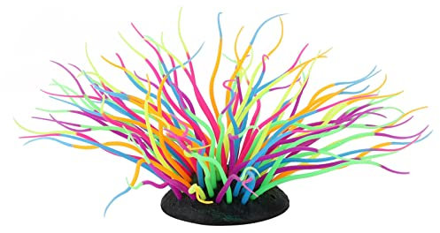 Entatial Corail d'anémone de Silicone, Ornements d'aquarium de Simulation Lumineuse de Corail d'anémone d'aquarium pour la décoration de réservoir de Poissons d'aquarium