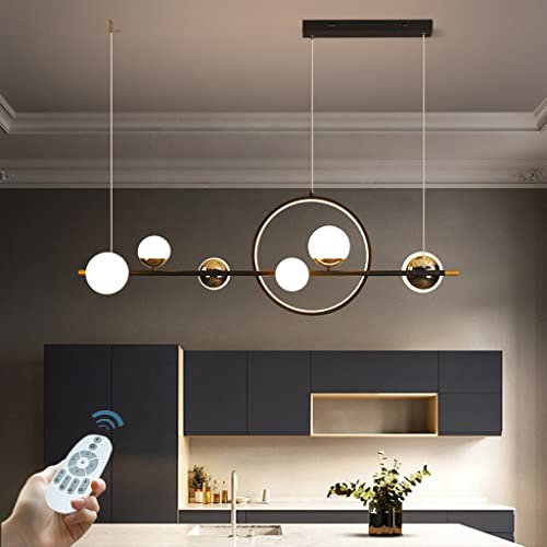 JMrider Hängeleuchte LED Modern Esstisch Hängelampe 66W Pendelleuchte Acryl Metall Pendellampe Höhenverstellbar Kronleuchter Esszimmer Wohnzimmer Schlafzimmer Schwarz Deckenlampe…