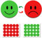 KAARP Doppelseitige Smiley-Magnete für Whiteboard, rote Magnete und grüne Magnete in einem (2,5 cm) (XL003)