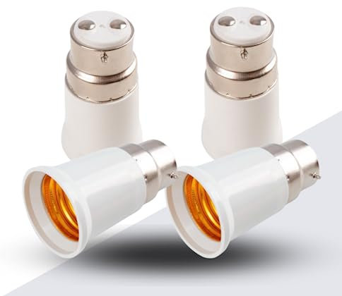 Barcelona LED 4x adaptateur de douille - Convertisseur douilles B22 vers E27 - Adaptateur de support de lampe culot baïonnette pour ampoule LED halogène