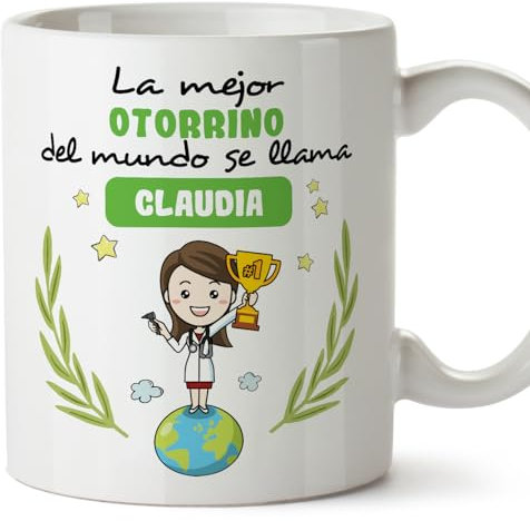 MUGFFINS Tazas Personalizadas para OTORRINO mujer - En Español - Eres Mejor del Mundo - 11 oz / 330 ml - Regalo Personalizable original y divertido