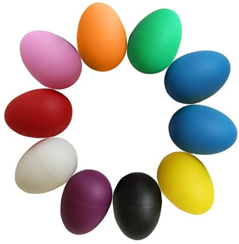 Norhogo 10 Pezzi Ovetti Shaker In Plastica, Uova Shaker, Egg Maracas, Musical Egg Shaker, Colore Casuale