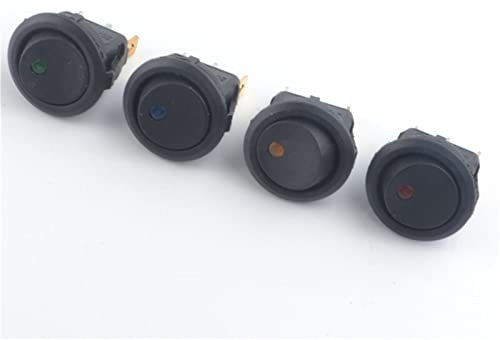 Wippschalter, 4 Stück, Auto, 12 V/220 V, 3-polig, 4 Farben, je Katzenauge, rund, Wippschalter, Punkt, Boot, LED-Licht, Kippschalter, SPST (Farbe: Silber, Größe: 12 V) ( Color : Oro , Size : 220V )