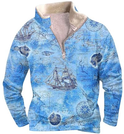 KONG JIMFAN Tank Tops 2023 Trendiges Shirt Herren Hoodie Pullover Herren Decke Anziehen Erwachsene Porhub Softshelljacke Herren Halloween Hoodie Feuerwehr Fleecejacke Strickweste(Blue,M)