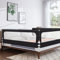 Bettgitter, Bettschutzgitter für Kinder Rausfallschutz Bett, Rausfallschutz Kinderbett, Bettgitter für Kleinkinder, Babybett Umrandungen Höhenverstellbar (200 * 70 * 26cm-Schwarz)
