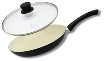 Elo 9805550 Poele inox, Poele aluminium, Poêle à frire, Poêle de cuisson, convient à tout type de feux, couvercles, casseroles et poêles, Aluminium, plastique, Verre, 24 cm