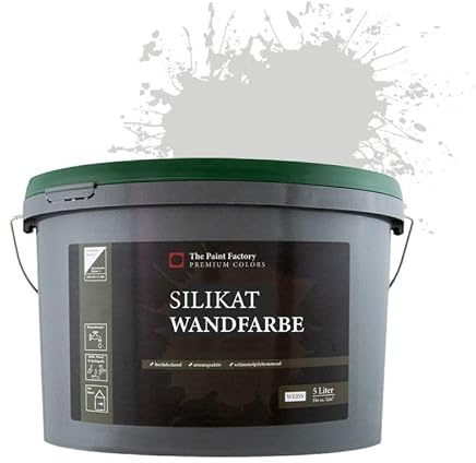 Farbklecks24 Bio-Silikat Innenfarbe Color 5L Pastell Grau, Wandfarbe, Silikatfarbe innen, für Allergiker empfohlen