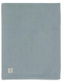 Jollein Babydecke Cosy Knit, Sea Green - Velvet - 75x100cm - 60% Baumwolle, 40% Acryl, Innenseite 100% Polyester - Für Babywiege - 2.0 TOG - OEKO-TEX Zertifiziert - Strickmuster