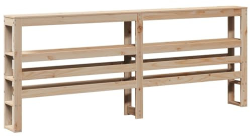 vidaXL Tête de lit avec étagères 180 cm Bois Massif de pin, tête de lit en Bois, tête de lit avec Rangement, tête de lit sur Pied