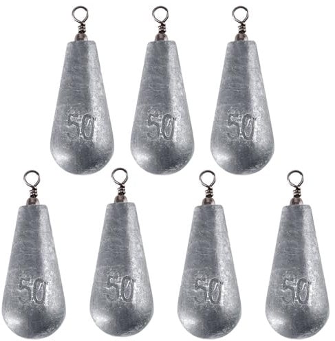 Alwonder 10 STK Angeln Birnenblei Sets 100g Gewichte mit Wirbel Grundblei-Angeln Set Blei Angelzubehör Birnenblei für Boot-Shore-Hochseefischen