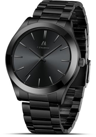 LN LENQIN Herrenuhren 30M Wasserdicht Edelstahlband Uhr für Männer Quarz Analog Uhren Herren Luxus Armbanduhren