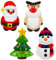 Weihnachts-Squishies, 4-teilig/Set, Weihnachts-Stressbälle mit Weihnachtsmann, Schneemann, Elch, Weihnachtsbaum, süßes Weihnachts-Stressabbau-Spielzeug, weicher Stressball, Stressbälle in großen Menge