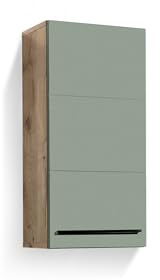 moebel-eins Valence Hängeschrank, Material Dekorspanplatte, Eiche Nachbildung/schilfgrün