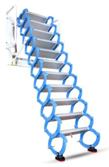 GddOGUK Manuelle Klappleiter, wandmontierte Dachbodenleiter, herunterziehbare Dachbodenleiter, verlängerte Dachbodentreppe, Zuhause, wandmontierte Dachbodentreppe