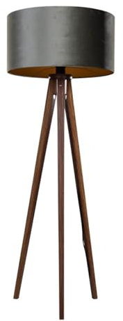 QAZQA - Klassisch I Antik Stehleuchte I Stehlampe I Standleuchte I Lampe I Leuchte Dreibein Walnussbaum mit grünem Samt Lampenschirm 50cm - Tripod I Dreifuß Lampe I Dreifuss Classic I Wohnzimmer I Sch