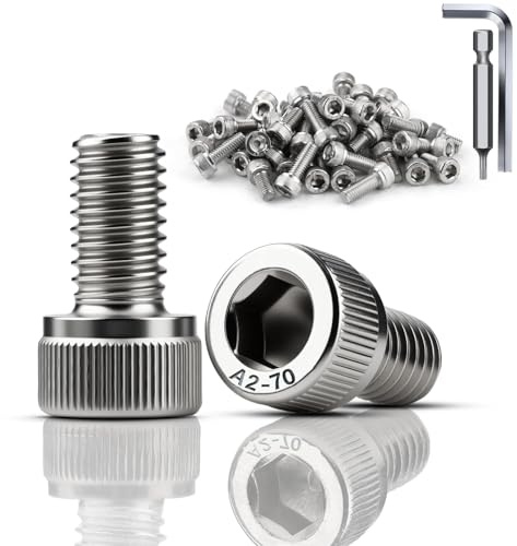 TXXATX 120 Stück Zylinderkopfschrauben M4x8 mm Schrauben Edelstahl A2 V2A DIN 912 Sechskantschrauben Zylinderschrauben mit Innensechskant Vollgewinde Inbusschrauben für Mechanische Möbelreparatur