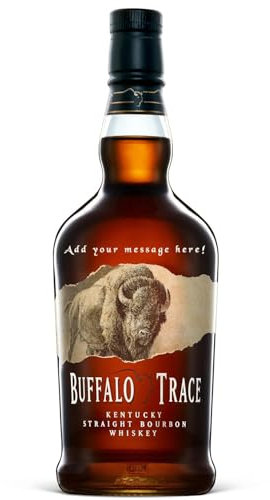 Personalised Buffalo Trace Bourbon Gift for all occasions, Customised Engraved Bourbon Bottle, American Whiskey with Custom Engraving, Premium Alcohol Gift Ideas 70cl