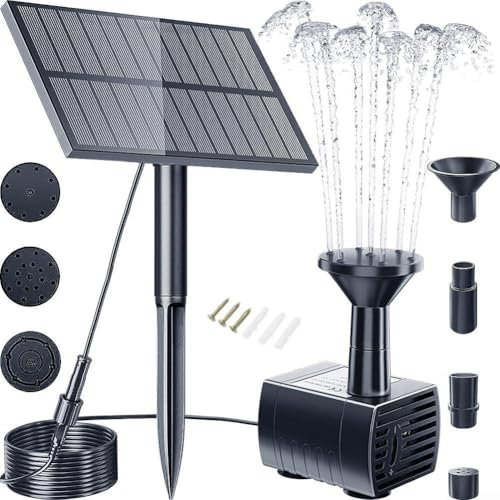 Sistema di fontana solare fai da te perfetto per giardini facilmente installabile con altezza regolabile (1,5 W senza batteria)