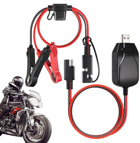 Caricabatterie per moto, 12 V, USB, mantenimento e di ricarica, per ATV, trattore, camper, rimorchio, auto, auto, esterno