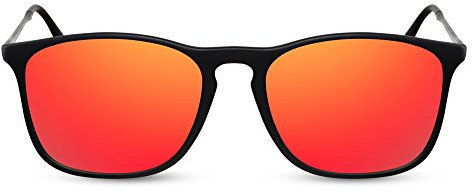 Cheapass Sonnenbrille Schwarz-e Rot-Gold Verspiegelt UV-400 Festival-Brille Metall Damen Herren