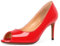 Elashe Damen Peeptoe Pumps | 8cm Stiletto High Heel | Bequeme Lack Stilettos Rot EU42