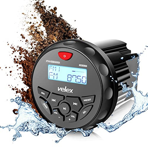 Receptor estéreo Bluetooth impermeable con reproductor de MP3 en radio AM/FM y USB para streaming de música en barcos de golf, carros de golf, ATV, UTV y Spa Hot Tubs (w/o DAB+)